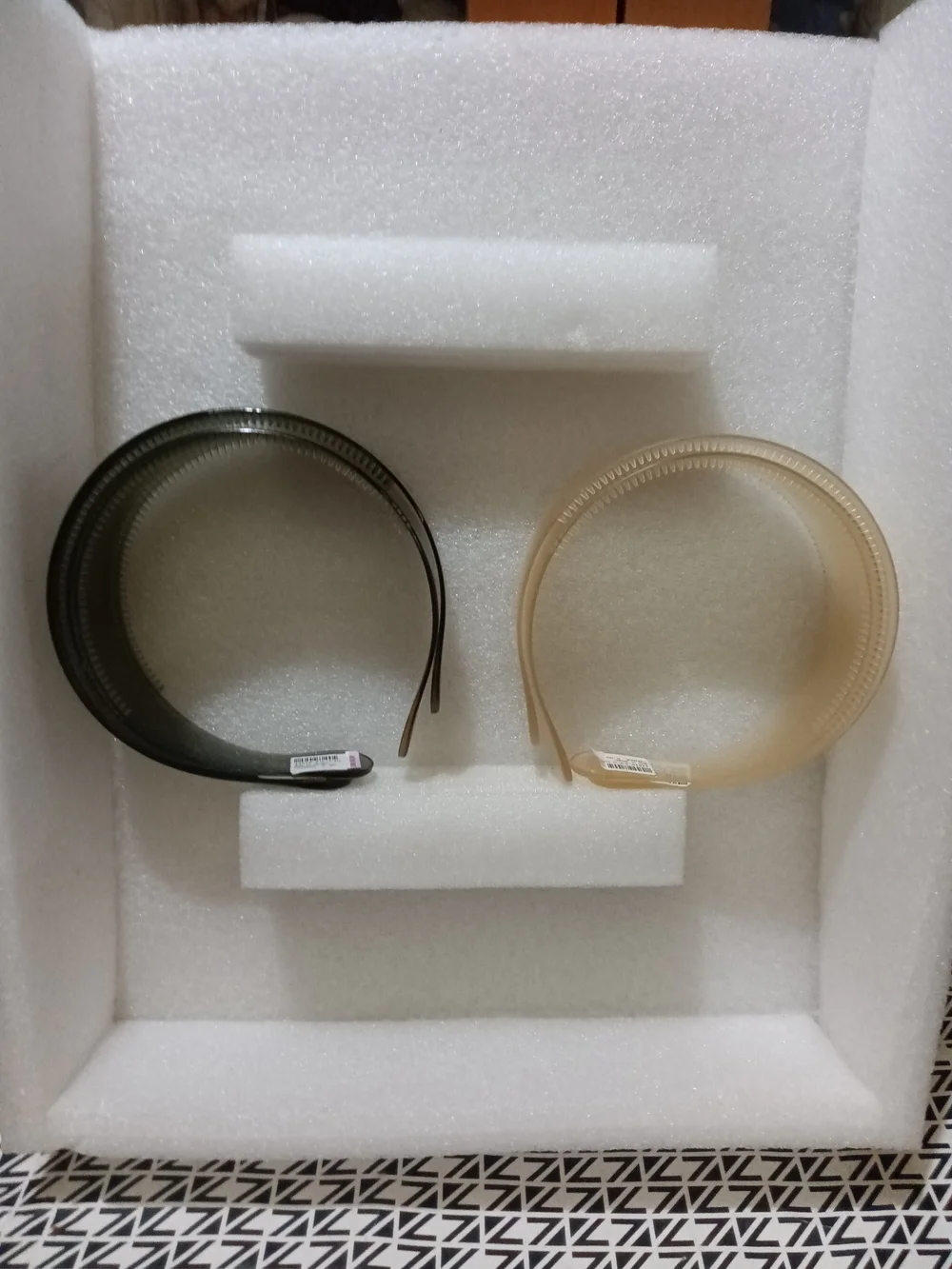 Clear Smoky Plastic Headbands - Pair